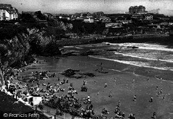Towan Beach And The Harbour c.1950, Newquay
