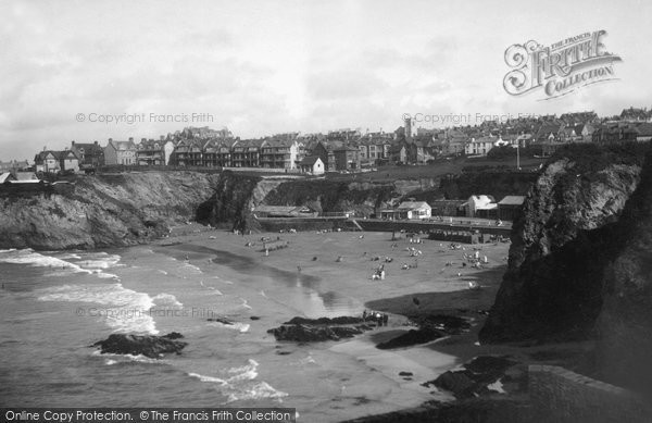 Photo of Newquay, Towan Beach Looking East 1921