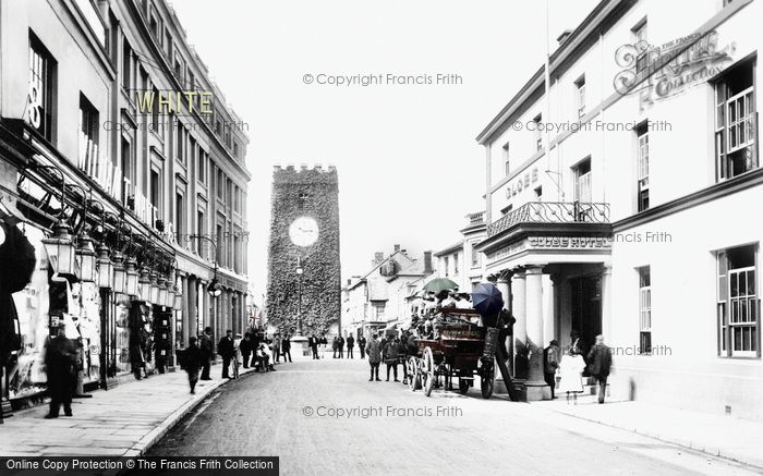 Photo of Newton Abbot, Globe Hotel And St Leonard's Tower 1906