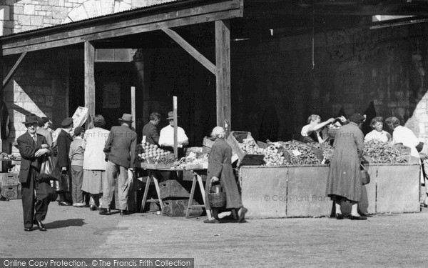 Photo of Newton Abbot, Market Stall 1954