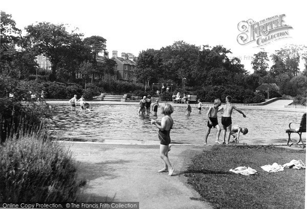 Photo of Newton Abbot, Penn Inn Park, Kiddies Paddling Pool c.1955