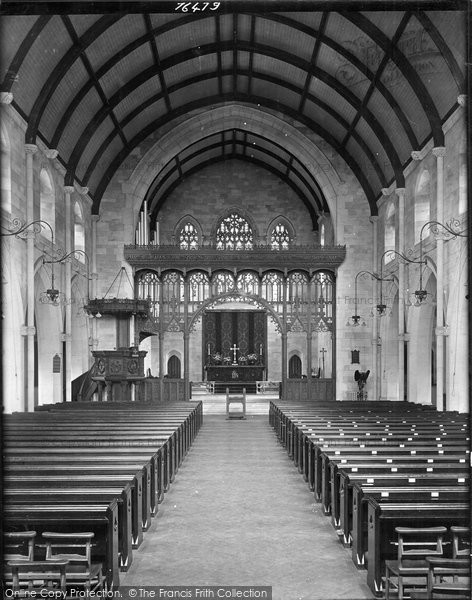 Photo of Newton Abbot, St Mary's Church Interior, Abbotsbury 1924
