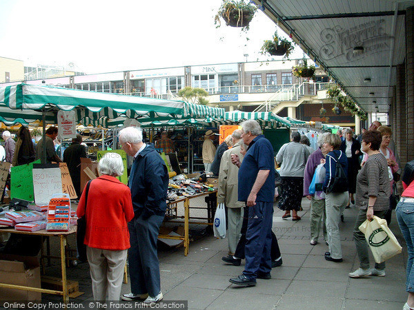 Photo of Newton Abbot, Stalls In Market Walk 2004