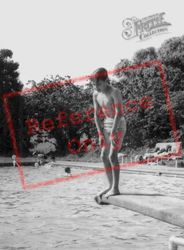 Swimming Pool, Boy On The Diving Board c.1965, Newton Abbot