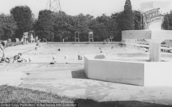 Photo of Newton Abbot, The Fountain And Swimming Pool c.1965