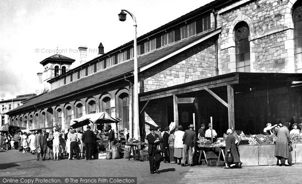 Photo of Newton Abbot, The Market 1954