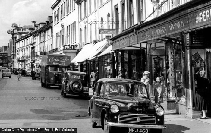 Photo of Newton Abbot, W.H.Smith's, Queen Street c.1955
