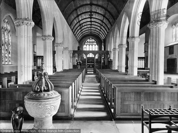 Photo of Newton Abbot, Wolborough Church Interior 1922