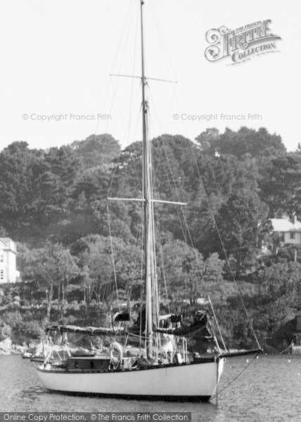 Photo of Newton Ferrers, Yacht On River Yealm c.1960