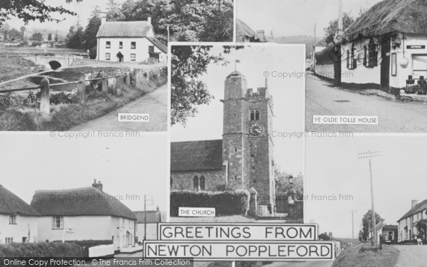 Photo of Newton Poppleford, Composite c.1955
