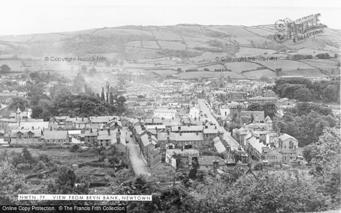 Photo of Newtown, From Bryn Bank c.1950