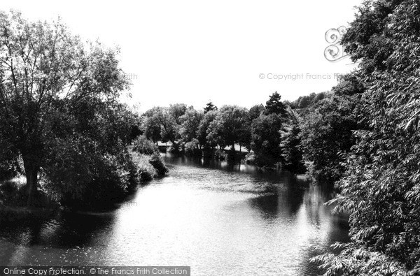 Photo of Newtown, The River Severn From Long Bridge c.1960