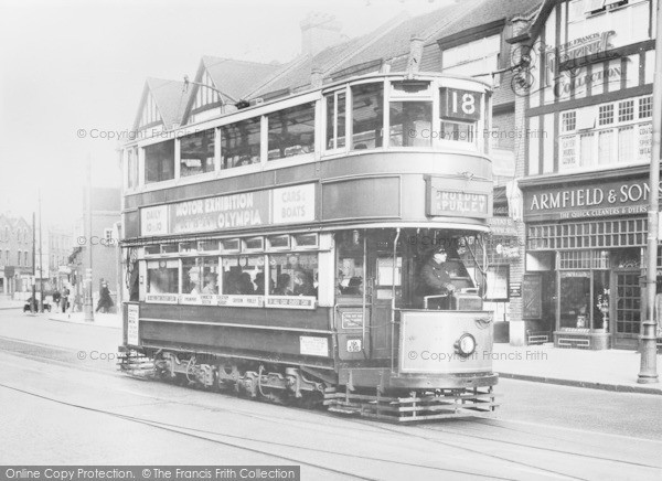Photo of Norbury, Tram, London Road c.1930