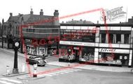 Market Place Shops And Clock c.1965, Normanton