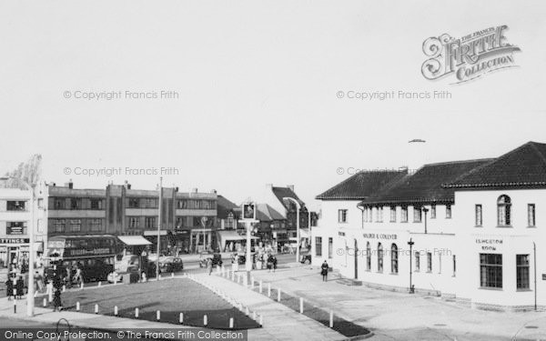 Photo of North Cheam, London Road And Queen Victoria Hotel c.1955