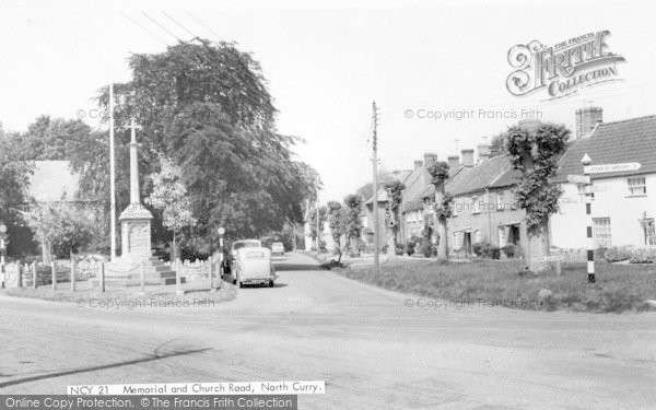Photo of North Curry, Memorial And Church Road c.1960