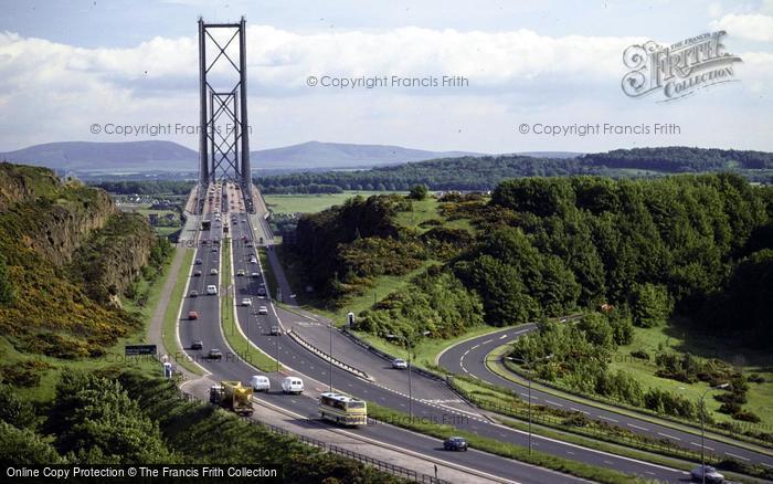 Photo of North Queensferry, The Forth Road Bridge And A90 From Ferry Hills c.1980