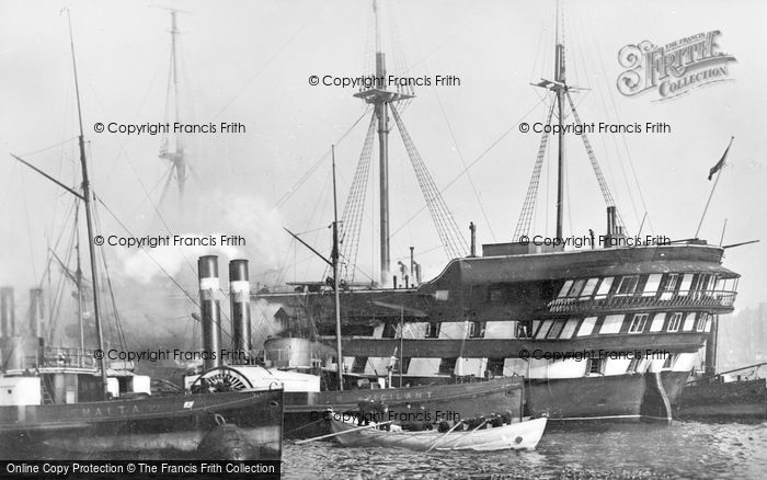Photo of North Shields, The T.S.Wellesley On Fire 1914