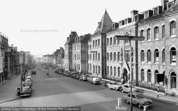 Photo of Northampton, Abington Street And Notre Dame High School c.1955