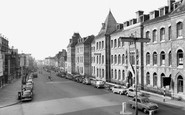 Northampton, Abington Street and Notre Dame High School c1955
