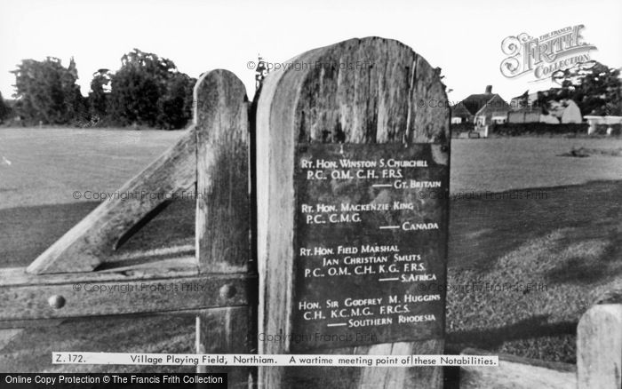 Photo of Northiam, Village Playing Field, Four Prime Ministers Plaque c.1955