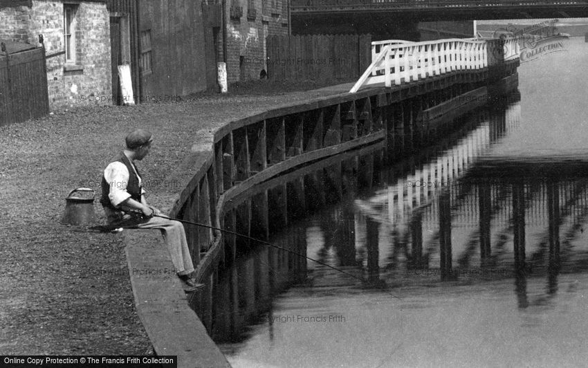 Northwich, a Boy Fishing 1900