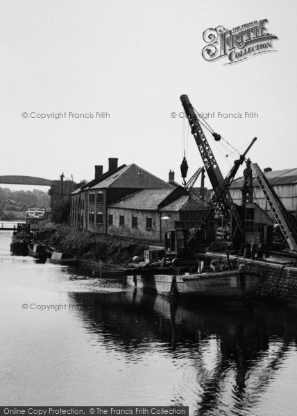 Photo of Northwich, A Crane Barge, River Weaver c.1955