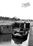 Barge In Hunts Lock c.1955, Northwich