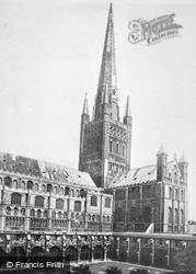 Cathedral Spire And Cloisters c.1935, Norwich