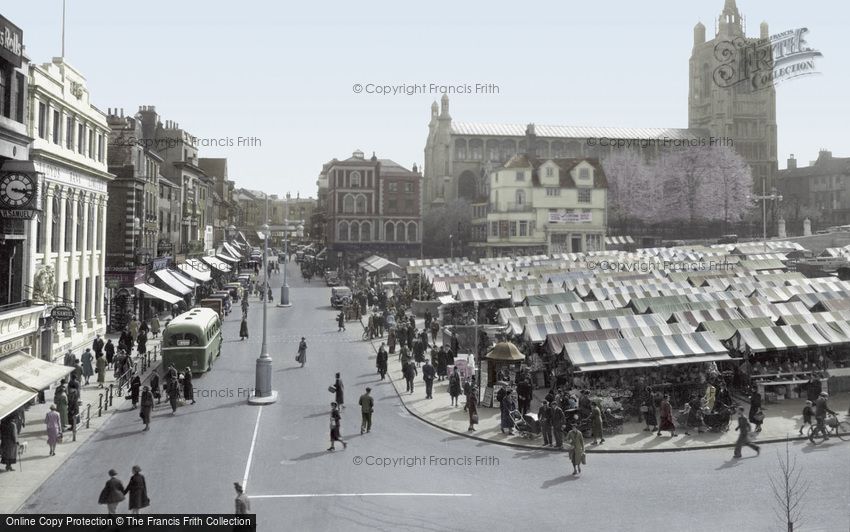Norwich, Gentleman's Walk and Market 1938
