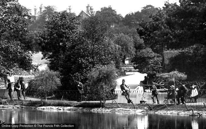 Photo of Nottingham, People By The Arboretum Lake 1890
