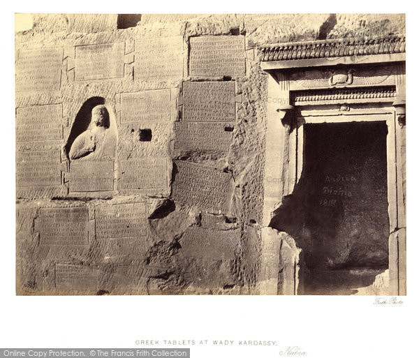Photo of Nubia, Greek Tablets At Wady Kardassy 1860
