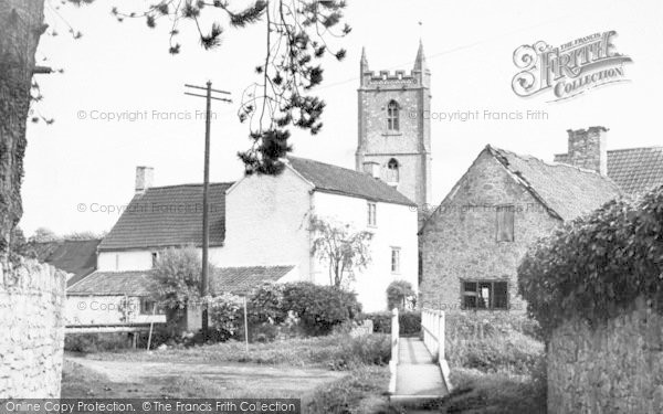 Photo of Nunney, The River And Church c.1955