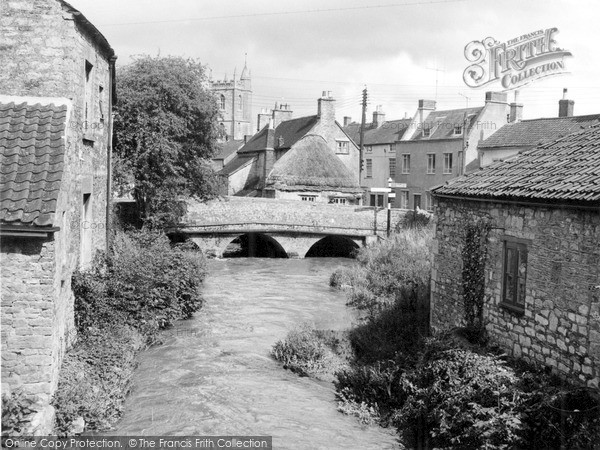 Photo of Nunney, The River Frome And Bridge c.1955