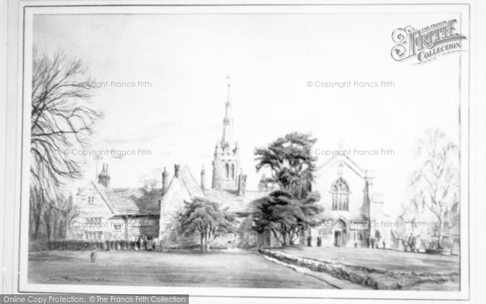 Photo of Oakham, Drawing Of Oakham School c.1960