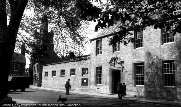 Photo of Oakham, Post Office And All Saints Church c.1955