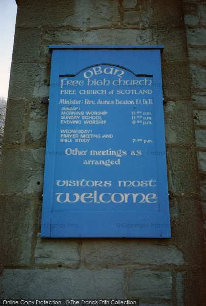 Photo of Oban, Free High Church Board 2005