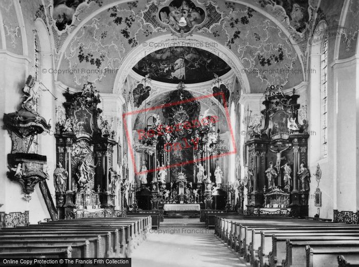 Photo of Oberammergau, Church Interior c.1935