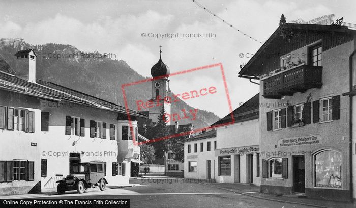 Photo of Oberammergau, Village Square And Church c.1935