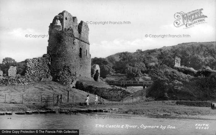 Photo of Ogmore By Sea, The Castle And River c.1939