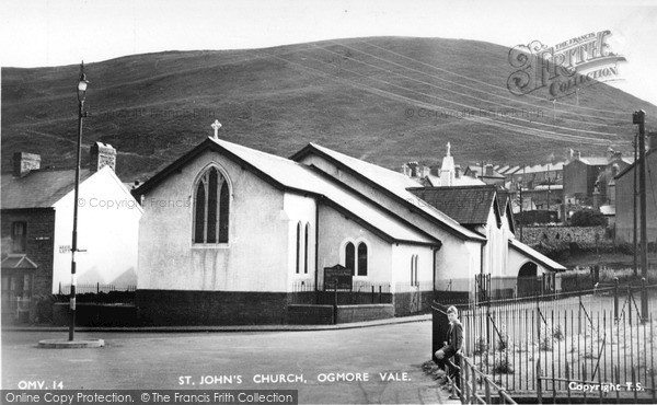 Photo of Ogmore Vale, St John's Church c.1955
