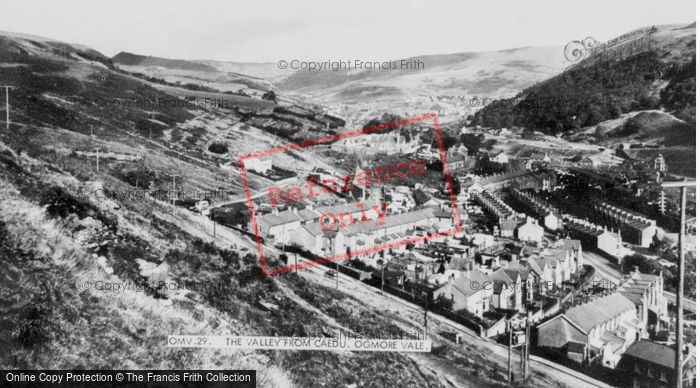 Photo of Ogmore Vale, Valley From Caedu c.1955