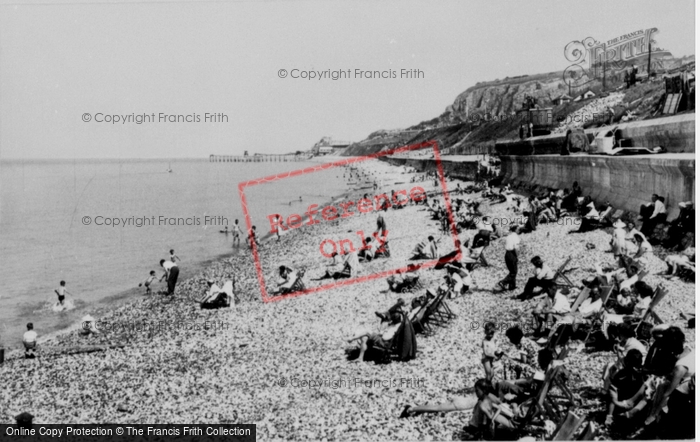 Photo of Old Colwyn, Beach c.1955