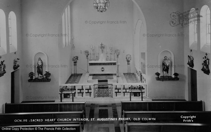 Photo of Old Colwyn, Sacred Heart Church Interior, St Augustine's Priory c.1955
