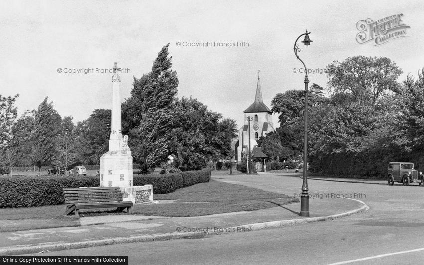 Old Coulsdon, War Memorial and St John's Church c1955