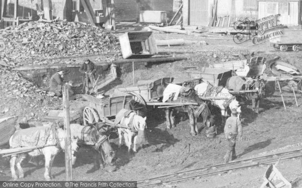 Photo of Old Hill, Feeding The Horses, Haden Hill Colliery c.1890