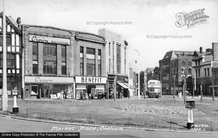Photo of Oldham, Market Place c.1950