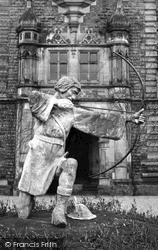 Thoresby Hall, The Robin Hood Statue c.1955, Ollerton