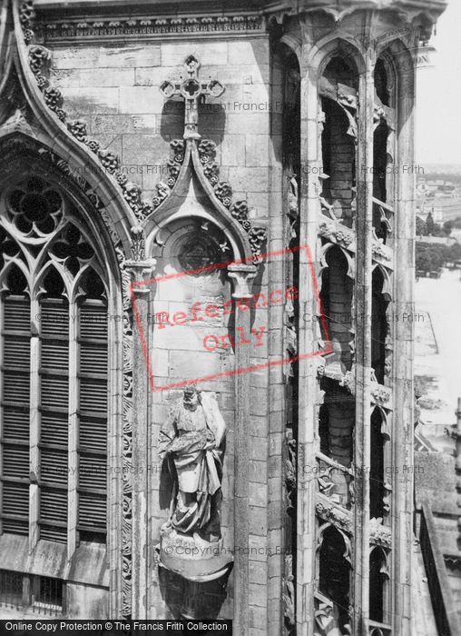 Photo of Orleans, Cathedral Architecture And Statue c.1935