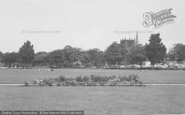 Photo of Ormskirk, Coronation Gardens And The Church c.1965